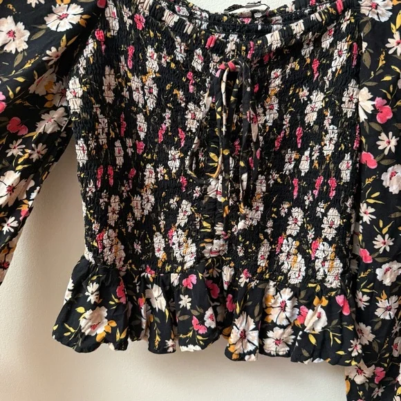 Patrons of Peace Smocked Floral Blouse - Picture 5 of 8